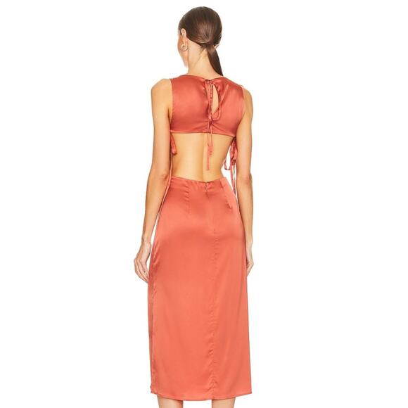 LPA Revolve Jilla Midi Dress in Copper NWOT Size Small - Picture 3 of 3